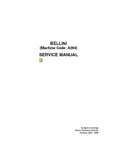 ricoh aficio 850 Ricoh Aficio 850 (A294) Service Manual